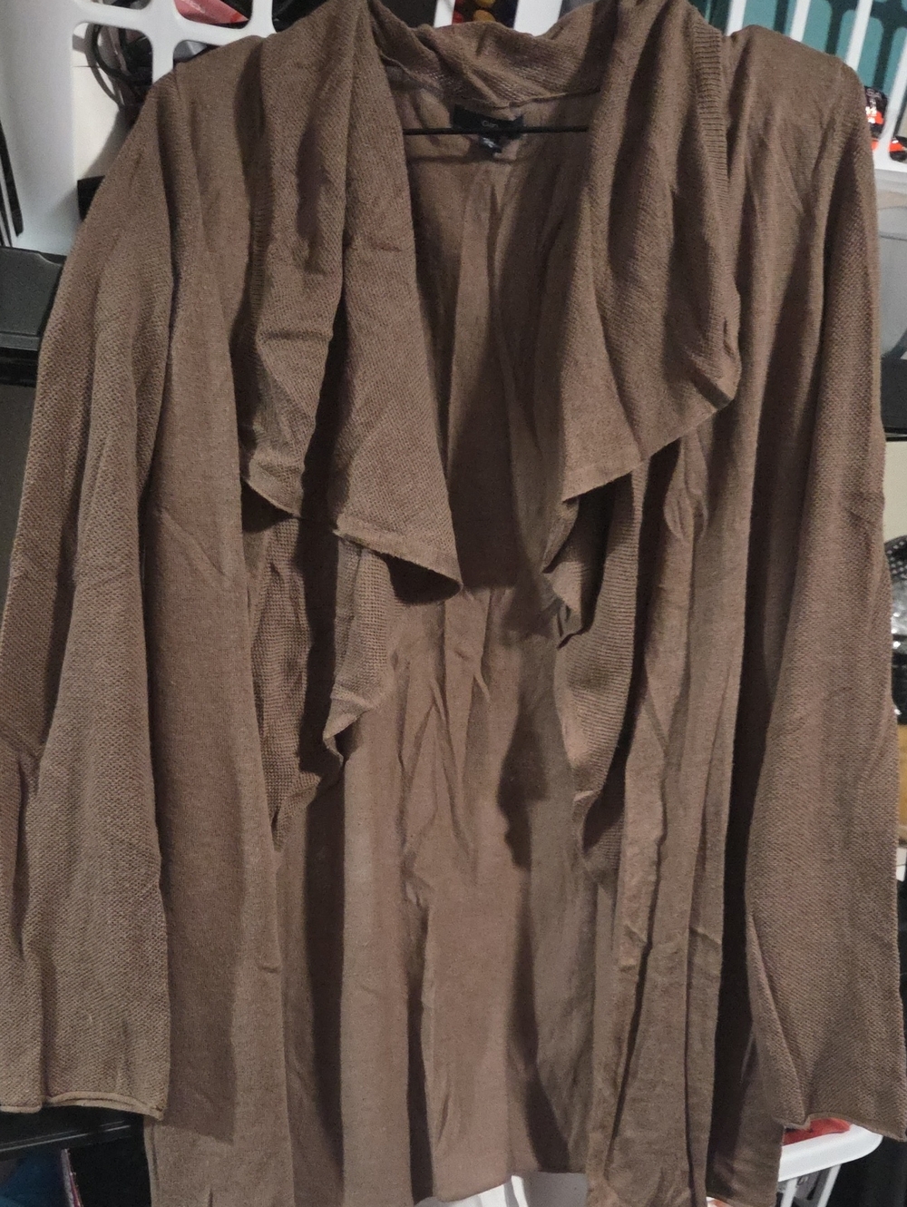 GAP Brown Draped Open-Front Cardigan